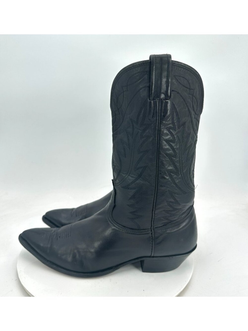 Nocona Men Size 12E Black Leather Pointed Toe Pull On Western Cowboy Boot